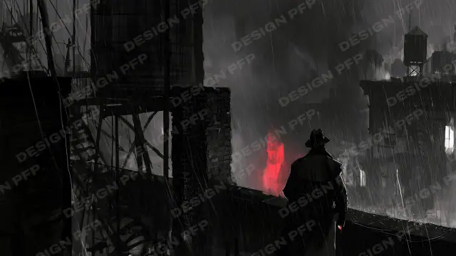 Noir Detective: The Rooftop (desktop wallpaper)