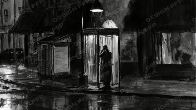 Noir Detective: The Phone Booth (desktop wallpaper)