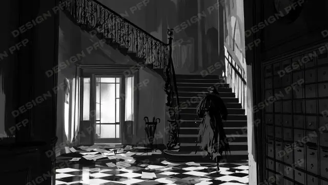 Noir Detective: The Staircase (desktop wallpaper)