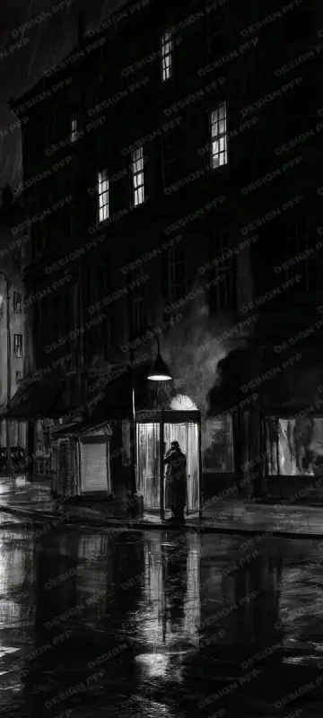 Noir Detective: The Phone Booth (phone wallpaper)