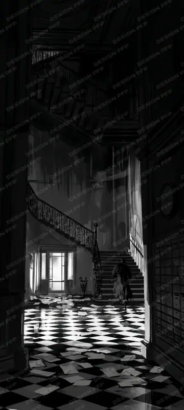 Noir Detective: The Staircase (phone wallpaper)