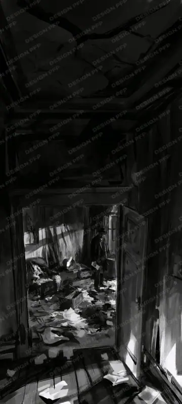 Noir Detective: The Ransacked Apartment (phone wallpaper)