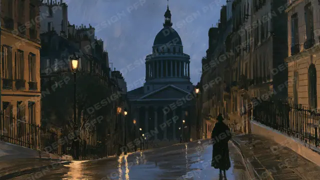 Nuit Parisienne: The Pantheon (desktop wallpaper)
