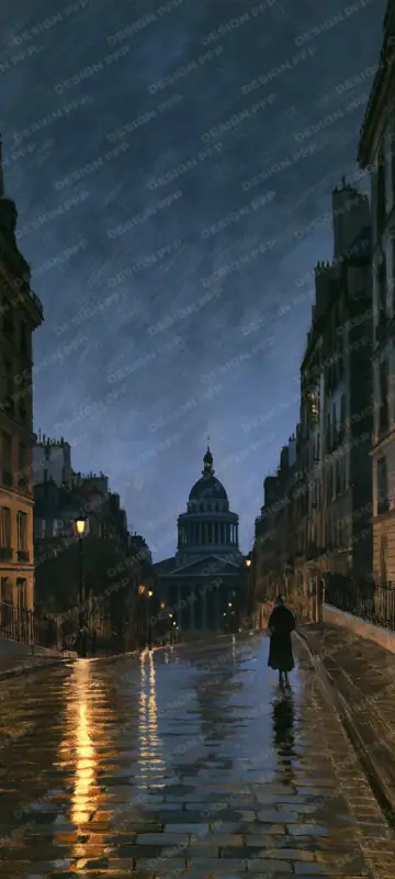 Nuit Parisienne: The Pantheon (phone wallpaper)