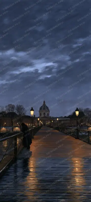 Nuit Parisienne: Pont des Arts (phone wallpaper)