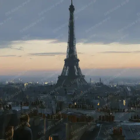Nuit Parisienne: Rooftops toward the Eiffel Tower (profile picture)