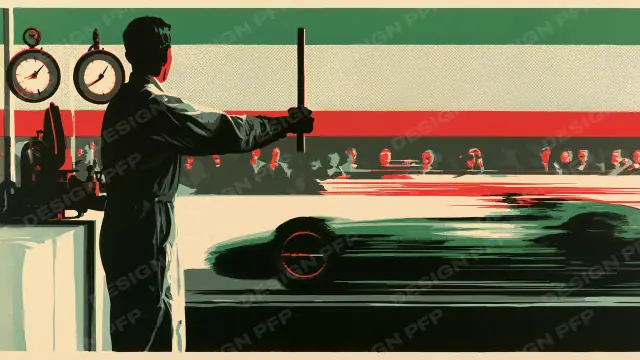 Paddock Vintage: The Pit Board (desktop wallpaper)