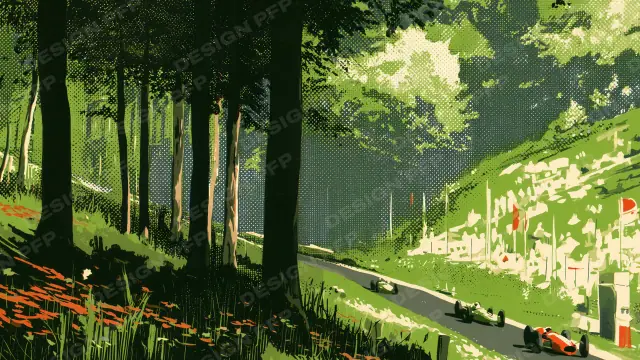 Paddock Vintage: The Circuit Under the Trees (desktop wallpaper)