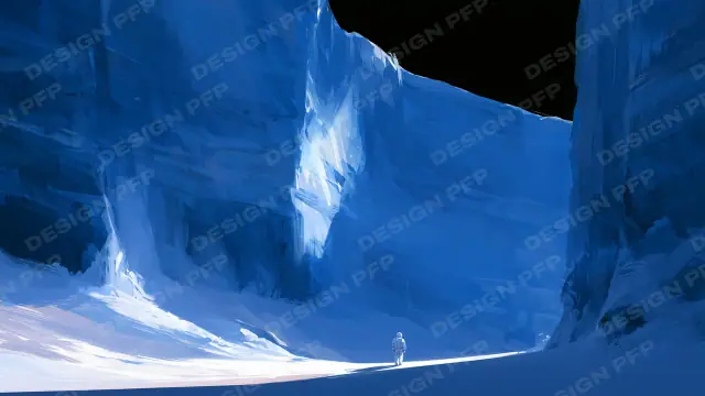 Sidéral: The blue ice canyon (desktop wallpaper)
