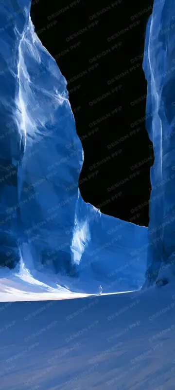 Sidéral: The blue ice canyon (phone wallpaper)