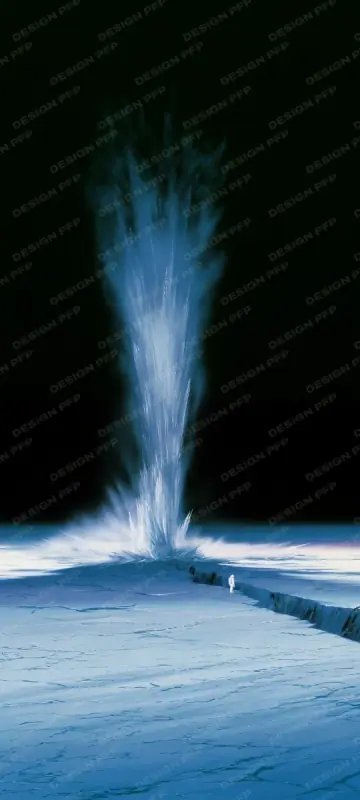 Sidéral: The ice geyser against the black (phone wallpaper)
